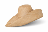 Raffia Curve Brim Hat Large Brim in Biscuit Madagascan