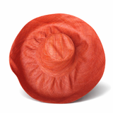 Raffia Curve Brim Hat Large Brim in Burnt Orange Madagascan