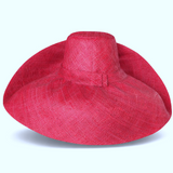 Raffia Curve Brim Hat Large Brim in Cardinal Red Madagascan