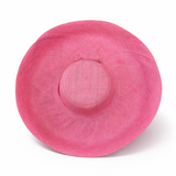 Raffia Curve Brim Hat Large Brim in Carnation Pink Madagascan