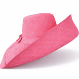 Raffia Curve Brim Hat Large Brim in Carnation Pink Madagascan