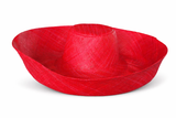 Raffia Curve Brim Hat Large Brim in Cherry Red Madagascan