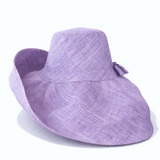 Raffia Curve Brim Hat Large Brim in Cornflower Madagascan