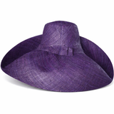 Raffia Curve Brim Hat Large Brim in Dark Indigo Madagascan