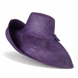 Raffia Curve Brim Hat Large Brim in Dark Indigo Madagascan