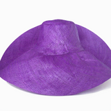 Raffia Curve Brim Hat Large Brim in Dark Iris Madagascan