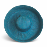 Raffia Curve Brim Hat Large Brim in Dark Peacock Blue Madagascan