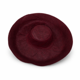 Raffia Curve Brim Hat Large Brim in Dark Raisin Madagascan