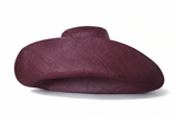 Raffia Curve Brim Hat Large Brim in Dark Raisin Madagascan