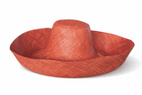 Raffia Curve Brim Hat Large Brim in Dark Rust Madagascan
