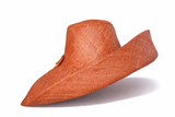 Raffia Curve Brim Hat Large Brim in Dark Rust Madagascan