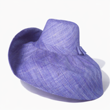 Raffia Curve Brim Hat Large Brim in Deep Cornflower Madagascan