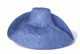Raffia Curve Brim Hat Large Brim in Denim Blue Madagascan