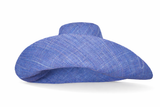 Raffia Curve Brim Hat Large Brim in Denim Blue Madagascan
