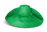 Raffia Curve Brim Hat Large Brim in Emerald Green Madagascan