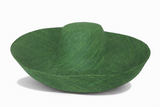 Raffia Curve Brim Hat Large Brim in Forest Green Madagascan