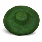Raffia Curve Brim Hat Large Brim in Forest Green Madagascan