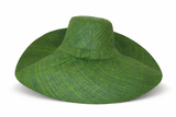 Raffia Curve Brim Hat Large Brim in Forest Green Madagascan