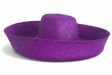 Raffia Curve Brim Hat Large Brim in Grape Madagascan