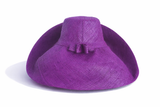 Raffia Curve Brim Hat Large Brim in Grape Madagascan