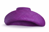 Raffia Curve Brim Hat Large Brim in Grape Madagascan