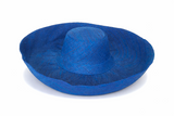 Raffia Curve Brim Hat Large Brim in Honolulu Blue Madagascan