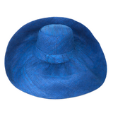 Raffia Curve Brim Hat Large Brim in Honolulu Blue Madagascan