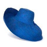 Raffia Curve Brim Hat Large Brim in Honolulu Blue Madagascan