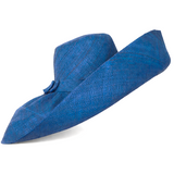 Raffia Curve Brim Hat Large Brim in Honolulu Blue Madagascan