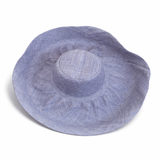 Raffia Curve Brim Hat Large Brim in Ice Blue Madagascan