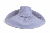 Raffia Curve Brim Hat Large Brim in Ice Blue Madagascan