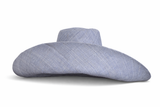 Raffia Curve Brim Hat Large Brim in Ice Blue Madagascan