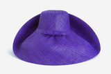 Raffia Curve Brim Hat Large Brim in Indigo Madagascan