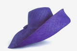 Raffia Curve Brim Hat Large Brim in Indigo Madagascan