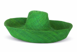 Raffia Curve Brim Hat Large Brim in Kelly Green Madagascan