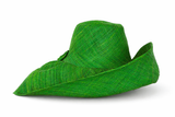 Raffia Curve Brim Hat Large Brim in Kelly Green Madagascan