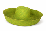 Raffia Curve Brim Hat Large Brim in Kiwi Green Madagascan