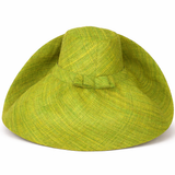 Raffia Curve Brim Hat Large Brim in Kiwi Green Madagascan