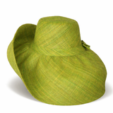 Raffia Curve Brim Hat Large Brim in Kiwi Green Madagascan