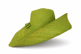 Raffia Curve Brim Hat Large Brim in Kiwi Green Madagascan