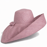 Raffia Curve Brim Hat Large Brim in Languid Lavender Madagascan