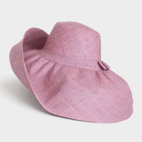 Raffia Curve Brim Hat Large Brim in Lavender Madagascan