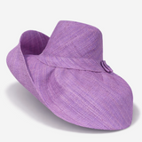Raffia Curve Brim Hat Large Brim in Lavender Water Madagascan