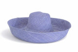 Raffia Curve Brim Hat Large Brim in Light Cornflower Blue Madagascan
