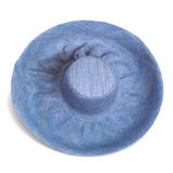 Raffia Curve Brim Hat Large Brim in Light Steel Blue Madagascan