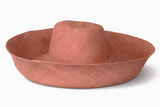Raffia Curve Brim Hat Large Brim in Melon Pink Madagascan