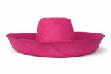 Raffia Curve Brim Hat Large Brim in Mulberry Madagascan