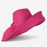 Raffia Curve Brim Hat Large Brim in Mulberry Madagascan