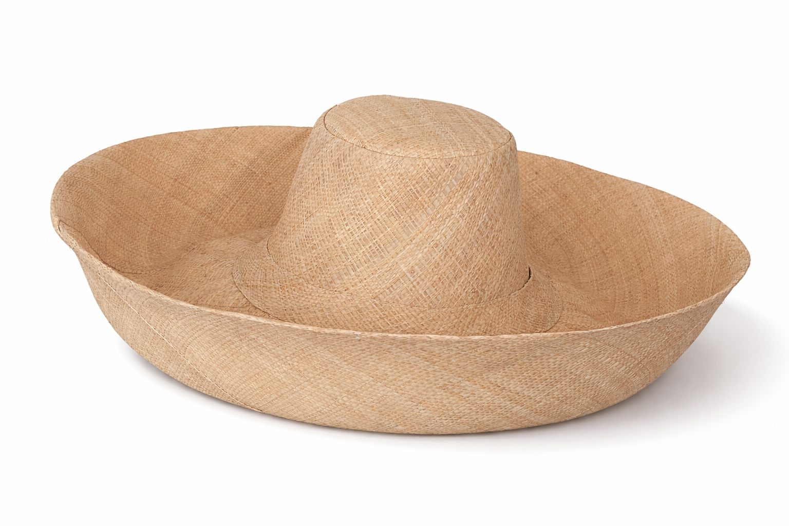Raffia Curve Brim Hat Large Brim in Natural Madagascan – Bags of