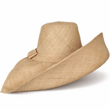 Raffia Curve Brim Hat Large Brim in Natural Madagascan